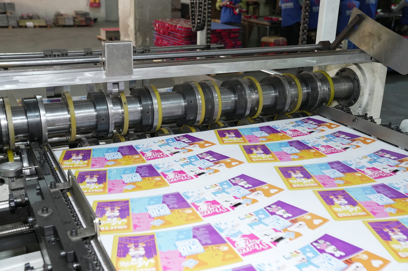 Printed tinplate slitting process