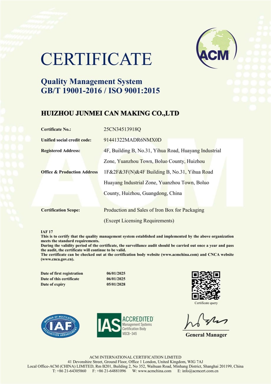ISO 9001 certificate