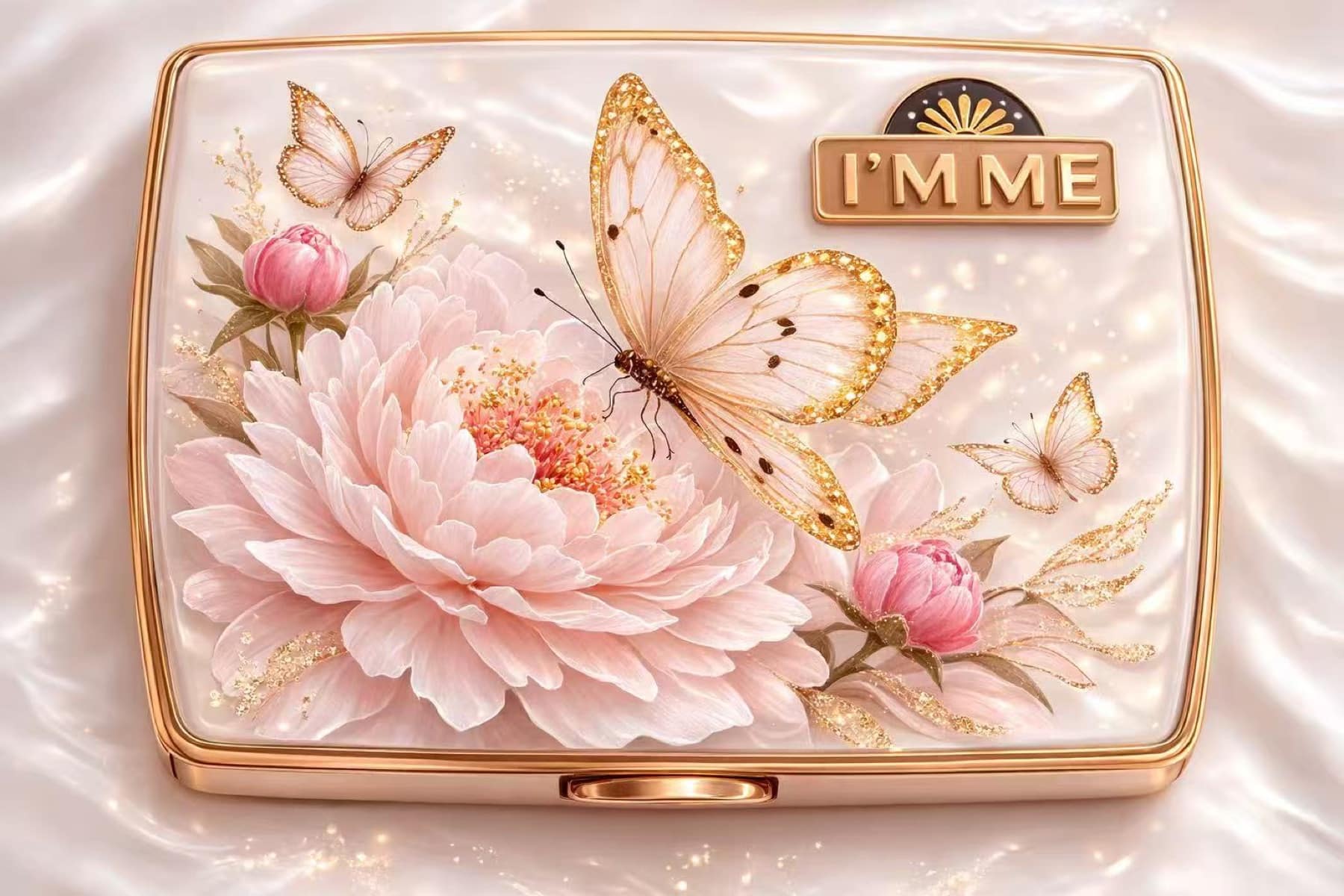 Customer-supplied visual reference for a pink custom tin concept