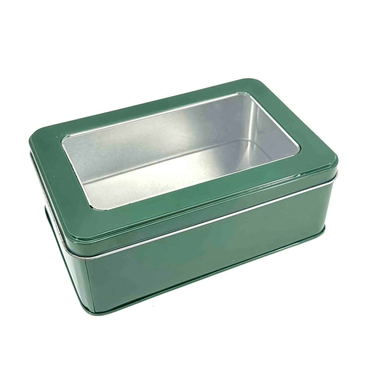 Real rectangular window-lid tin from the Junmei product library