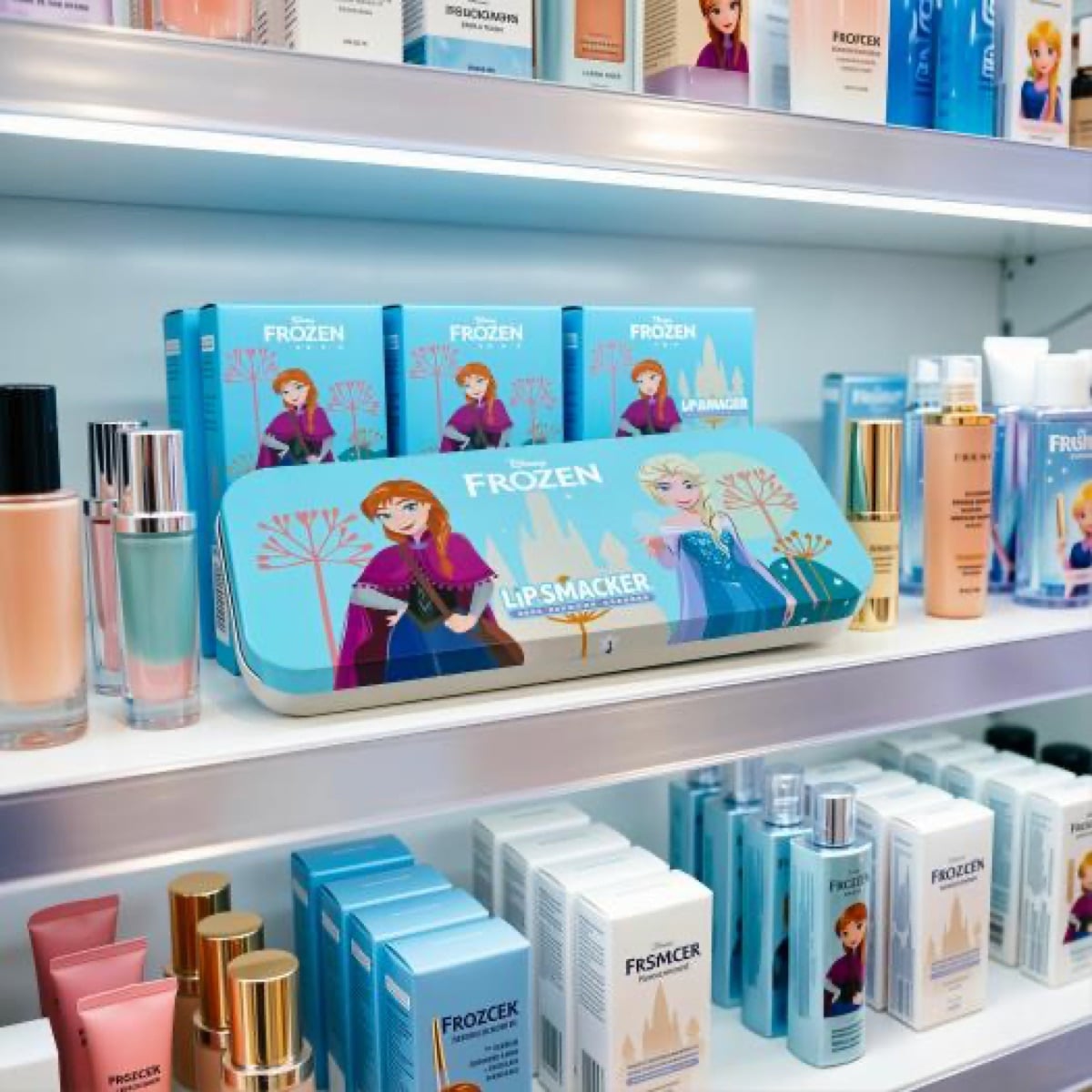 Lip Smacker tin from a confirmed collaboration shown in retail presentation