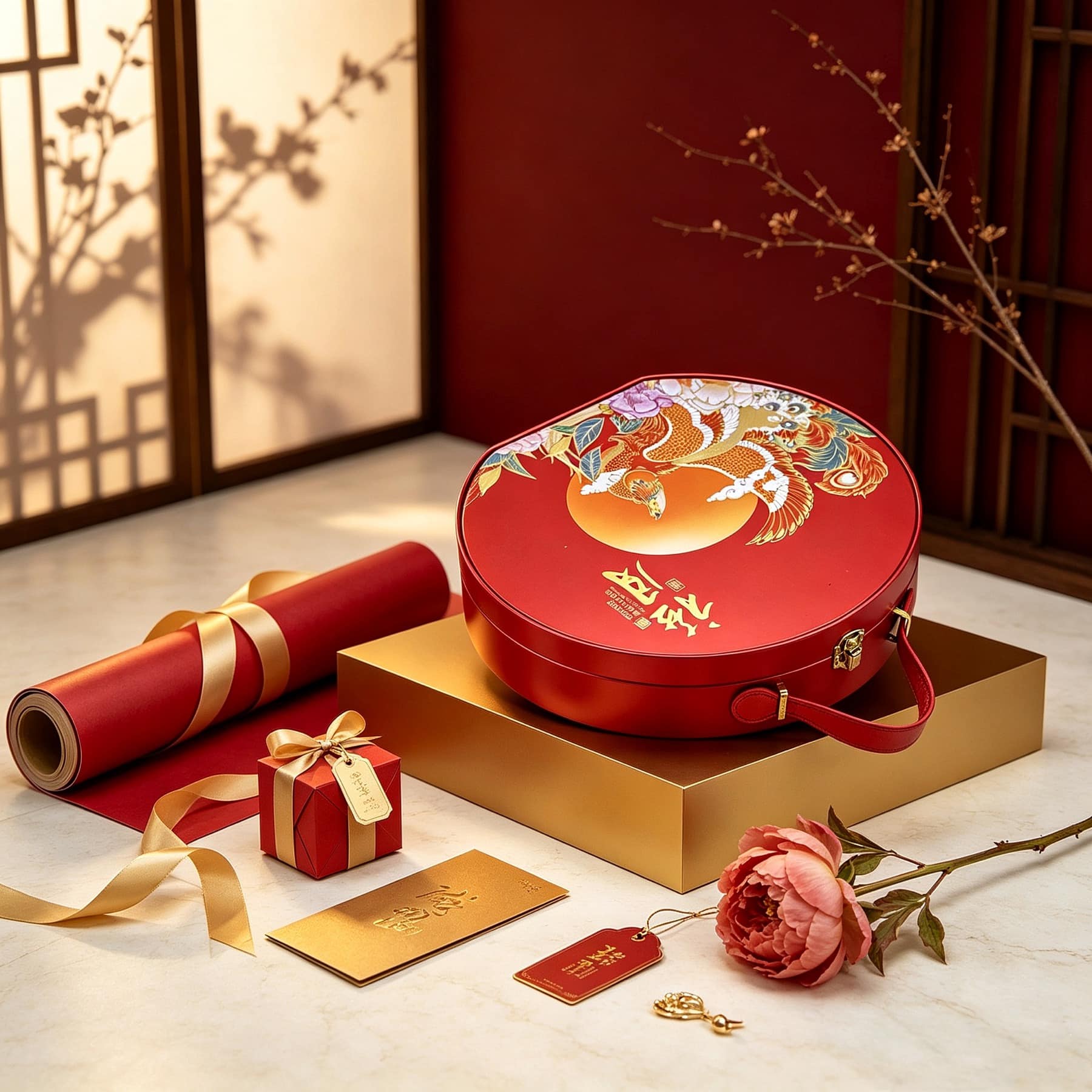 Red Junmei holiday gift tin for multi-season packaging programs